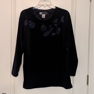 Navy Blue Velvet Tunic